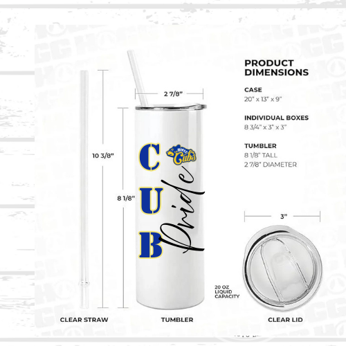 Rifle Cubs 20 oz Skinny Tumbler