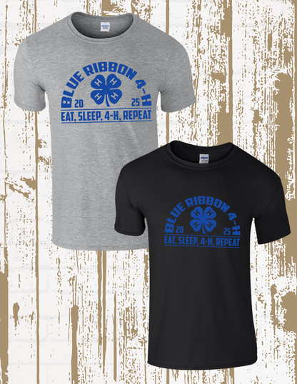 Youth Blue Ribbon 4H Tee (Eat, Sleep, Repeat)