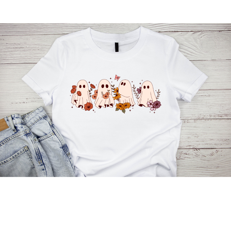 Floral Ghosts short sleeved t-shirt