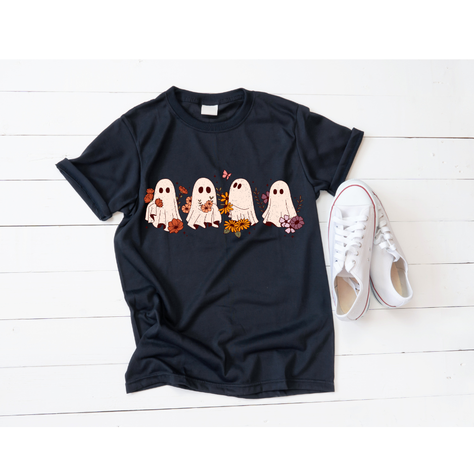 Floral Ghosts short sleeved t-shirt