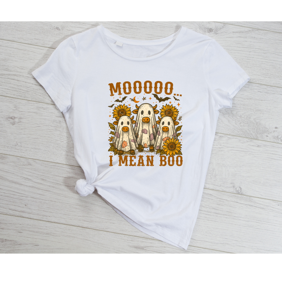 Moooo I Mean Boo short sleeved t-shirt