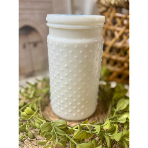 Vintage Milk Glass Hobnail Jar