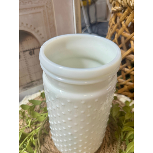 Vintage Milk Glass Hobnail Jar