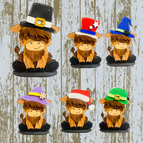 Interchangeable Highland Cow Shelf Sitter