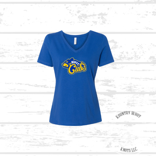 Women's V-neck Tee Rifle Cubs Logo